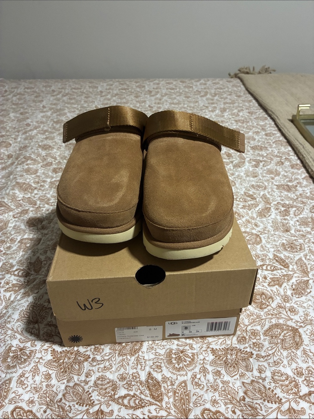 UGG Chestnut Brown Suede Clog Mules
